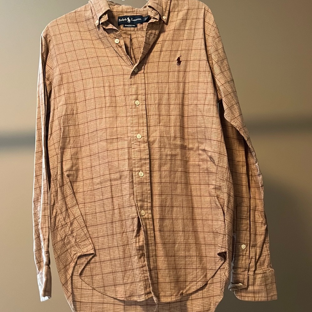 Brown polo button down